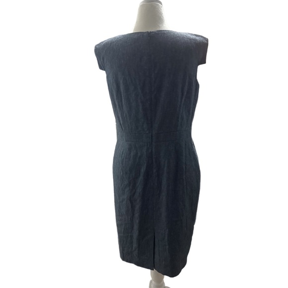 Ann Taylor Classic Sleeveless Blue Sheath Dress - Picture 4 of 4